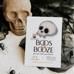 Boos och Sprit Modern Halloween fest Inbjudningar