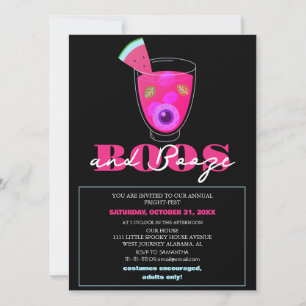 Boos och sprit-poky halloween costume party inbjudningar
