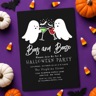 Boos och sprit spöke vuxen Halloween-fest Inbjudningar