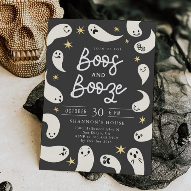 Boos och Sprit Spöken Halloween fest Inbjudningar (Skapare uppladdad)