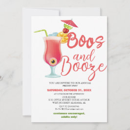 Boos och Sprit Spooky Halloween Costume Party Inbjudningar