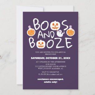 Boos och Sprit Spooky Halloween Costume Party Inbjudningar