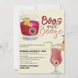 Boos och Sprit Vintage Halloween Costume Party Inbjudningar