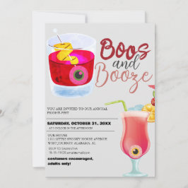 Boos och Sprit Vintage Halloween Costume Party Inbjudningar