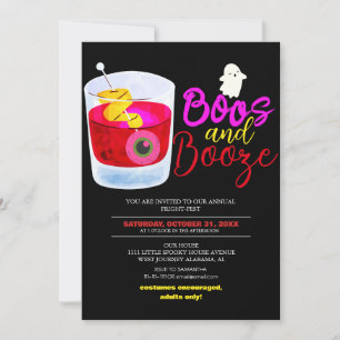 Boos och Sprit Vintage Halloween Costume Party Inbjudningar