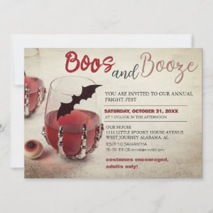 Boos och Sprit Vintage Halloween Costume Party Inbjudningar