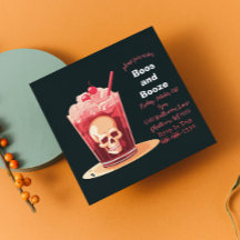 Boos och Sprit Vuxen Halloween Cocktail-inbjudan
