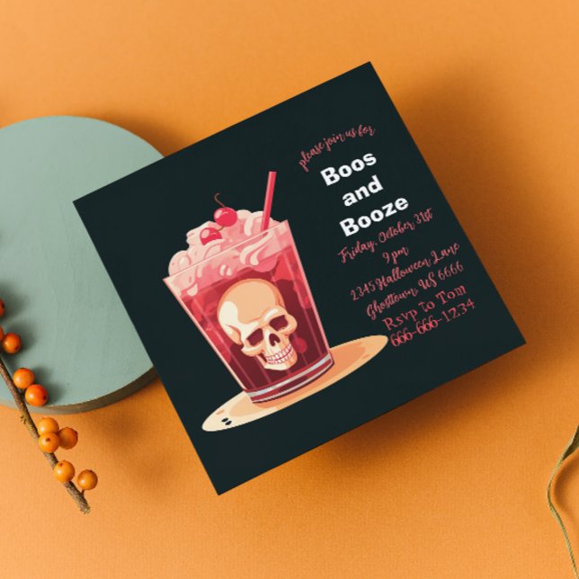 Boos och Sprit Vuxen Halloween Cocktail-inbjudan Inbjudningar (Skapare uppladdad)