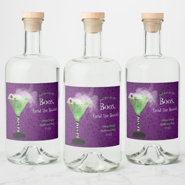 Boos och Sprit Vuxen Halloween Cocktail Party Liqu Spritflaskor Etikett (Flaskor)