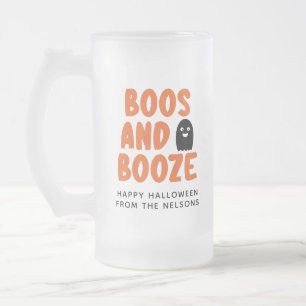 Boos och Sprit Vuxen Halloween Cute Ghost Frostat Ölglas