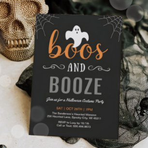 Boos och sprit vuxen Halloween-fest inbjudan