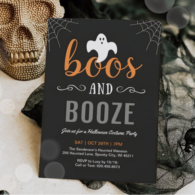 Boos och sprit vuxen Halloween-fest inbjudan (Skapare uppladdad)