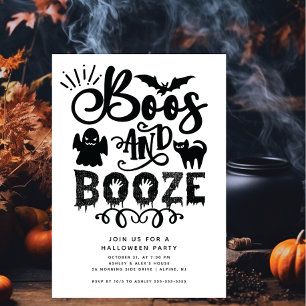 Boos och Sprit Vuxen Halloween fest Inbjudningar