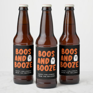Boos och Sprit Vuxen Halloween Ghost Black Ölflaska Etikett