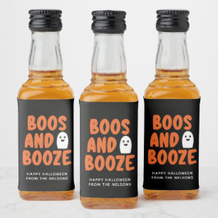 Boos och Sprit Vuxen Halloween Ghost Black Spritflaskor Etikett