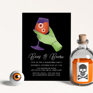 Boos och Sprit Zombie Halloween Cocktail Party Inbjudningar