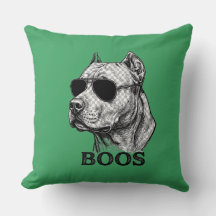 BOOS Pitbull med solglasögon bläck skiss tatuering