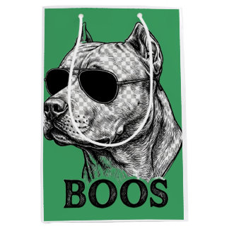 BOOS Pitbull med solglasögon bläckskiss Tatuering
