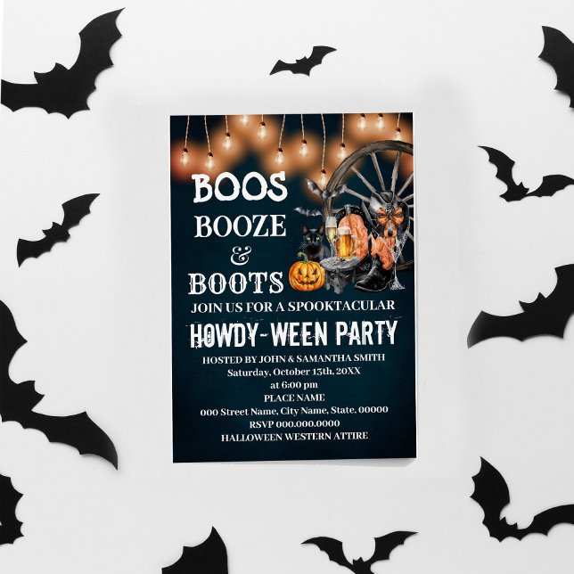 Boos Sprit & Boots Westerna Halloween Bash Inbjudningar (Skapare uppladdad)