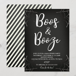 Boos & Sprit Chalkboard Halloween-inbjudan Inbjudningar