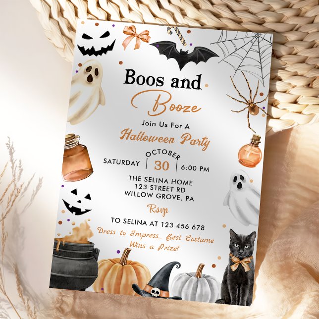 Boos & Sprit Halloween fest Pumpkin Inbjudningar (Skapare uppladdad)