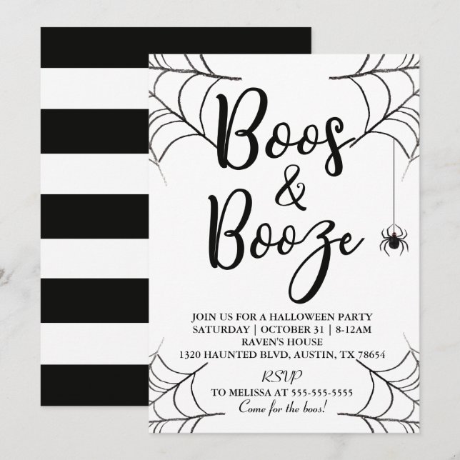Boos & Sprit Halloween-inbjudan Inbjudningar (Fram/baksida)