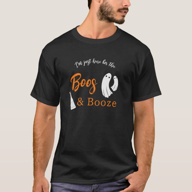 Boos & Sprit Halloween Orange & Black-inbjudan T Shirt (Framsida)
