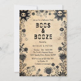 Boos & Sprit I Spooky Flowers Halloween fest Inbjudningar