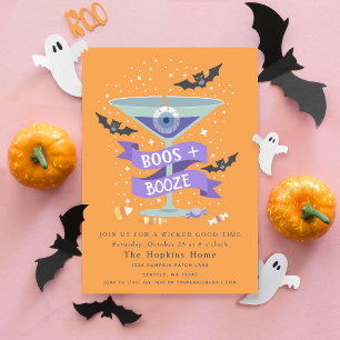 Boos & Sprit Martini Halloween fest bjudande in Inbjudningar