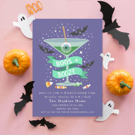Boos & Sprit Martini Halloween fest Inbjudningar