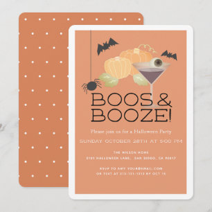 Boos & Sprit Pumpkin Halloween fest-inbjudan Inbjudningar