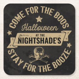 Boos & Sprit Vintage Skull | Halloween-Anpassnings Underlägg Papper Kvadrat