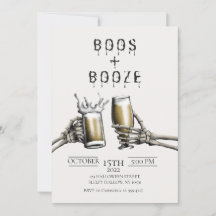 Boos + Sprit Vuxen Halloween-inbjudan