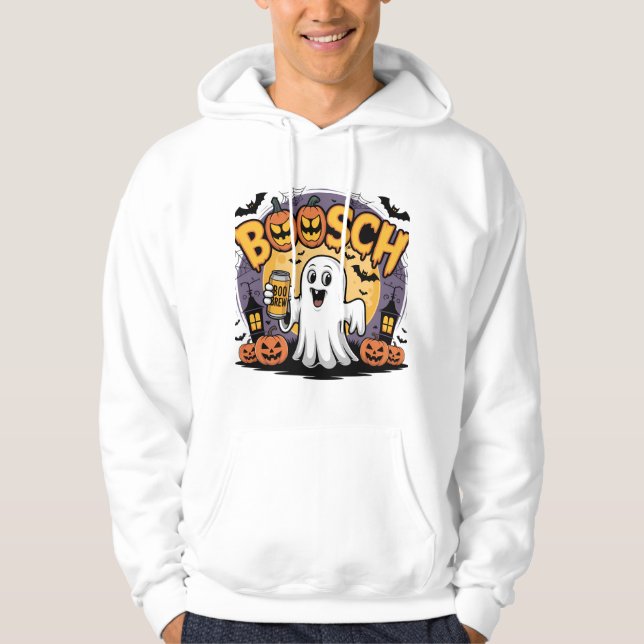 Boosch Funny Halloween Ghost Design Hoodie (Framsida)