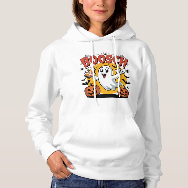 Boosch Ghost Halloween Beer Design T Shirt (Framsida)