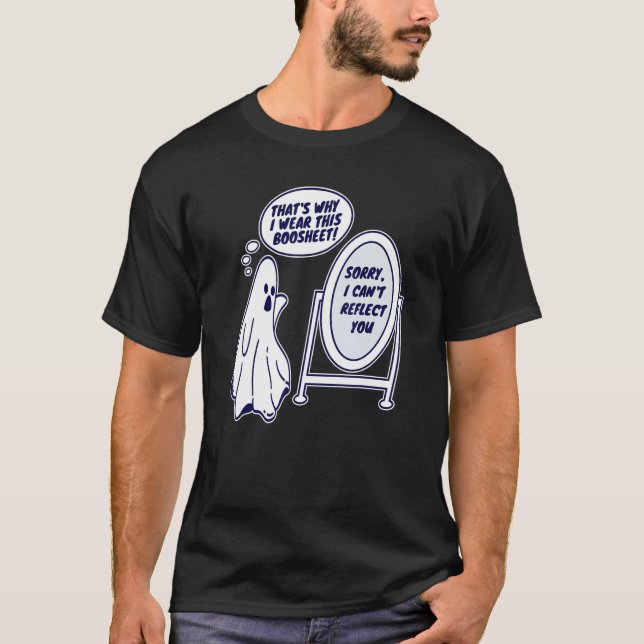Boosheet Boo Lakan Grumpy Ghost Arg Spook Funny T Shirt (Framsida)