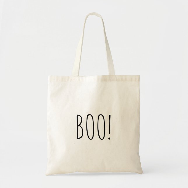 Boospooky enkel typografi minimalist Halloween Tygkasse (Framsidan)