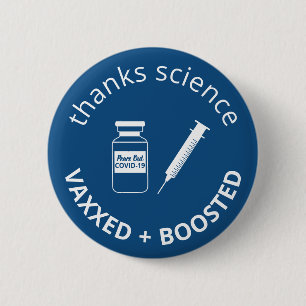 Booster Vaccinerad Covid-19 Tack Science Blue Knapp