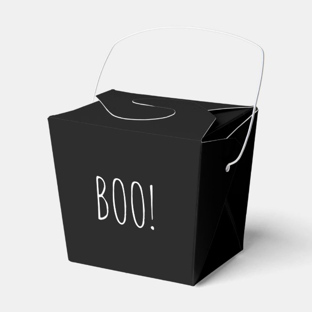 Boosvart, enkel typografi roligt Halloween Presentaskar (Framsidan Sidan)