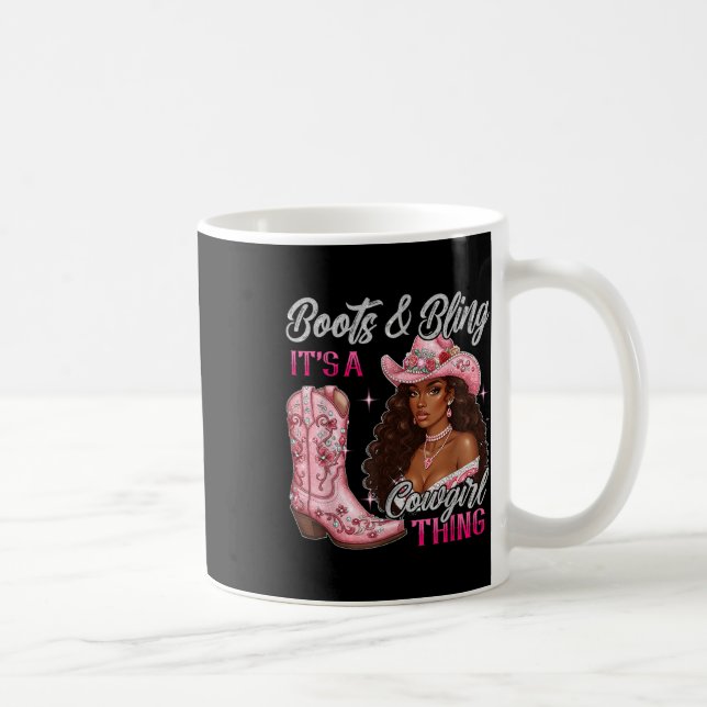 Boot&amp; Bling av en Sak Black Cowgir Kaffemugg (Höger)