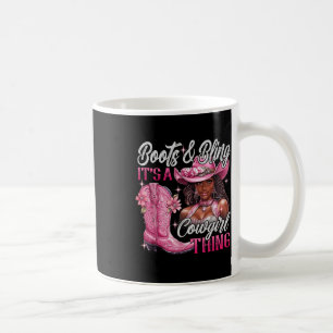 Boot& Bling av en Sak Rosa Black C Kaffemugg