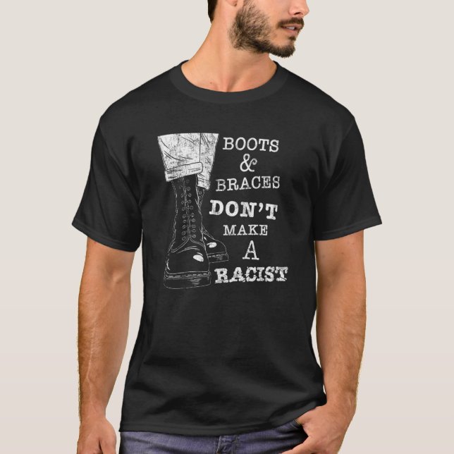 Boot and Braces Anti Racism Street Punks Skinh T Shirt (Framsida)