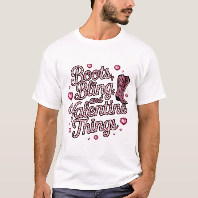 Boot Bling & Valentine Sak T Shirt (Framsida)
