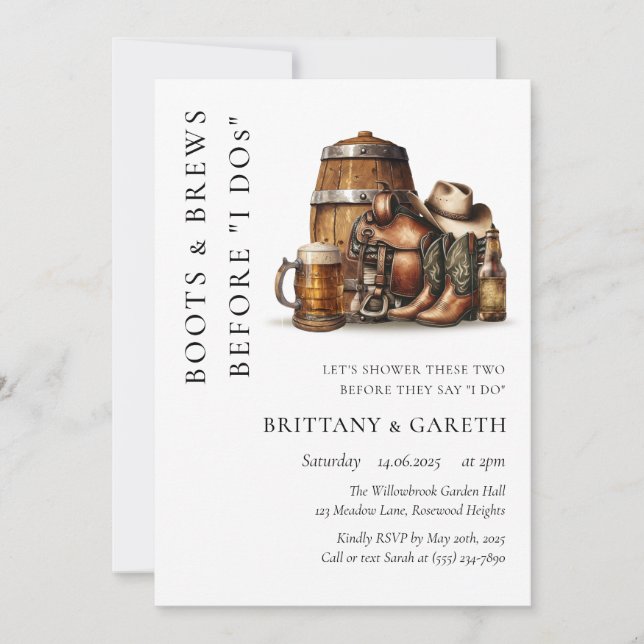 Boot & Brews Innan jag gör Möhippa Brewery Inbjudningar (Framsida)