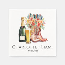 Boot, Brews och Bubble's Shower Napkins