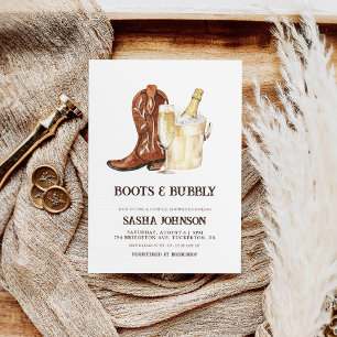 Boot & Bubly Rustic Western Möhippa Inbjudningar