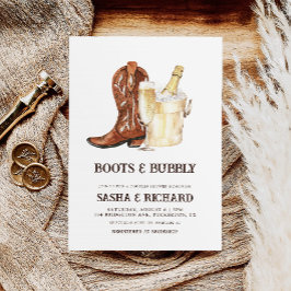 Boot & Bubly Rustic Western Par Shower Inbjudningar