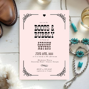 Boot & Bubly Western Cowgirl-Möhippa Inbjudningar