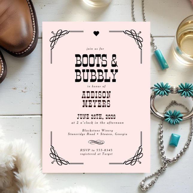 Boot & Bubly Western Cowgirl-Möhippa Inbjudningar (Skapare uppladdad)