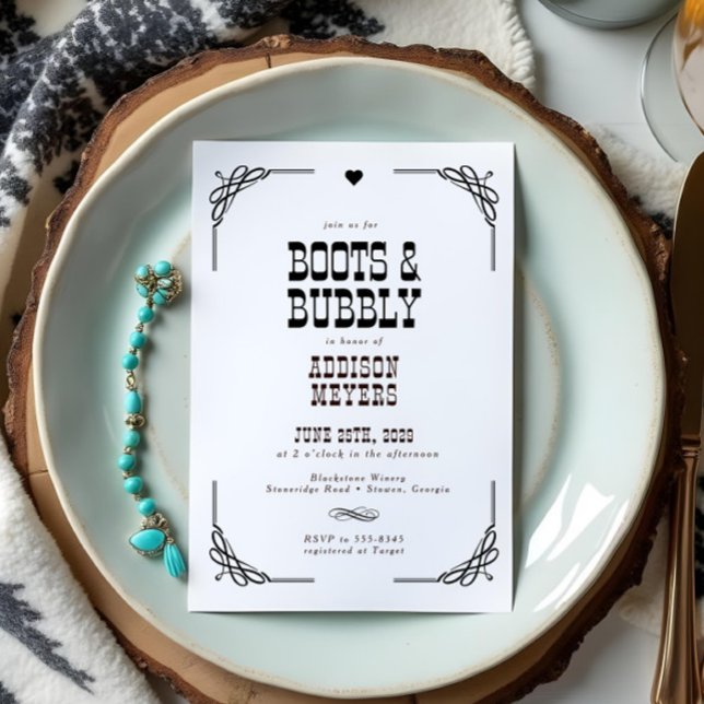 Boot & Bubly Western Cowgirl-Möhippa Inbjudningar (Skapare uppladdad)